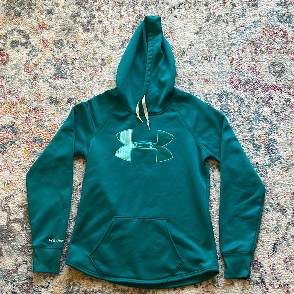 Under Armour Storm 1 Teal Hoodie Cold Gear Womens XS Loose